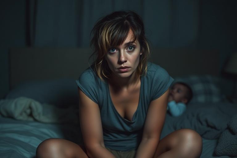 Mamá cansada sin dormir